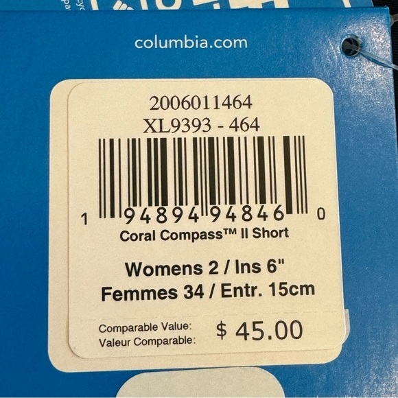 Columbia PFG Regular Fit Court Navy Blue Short Sz 2 NWT - Picture 14 of 16